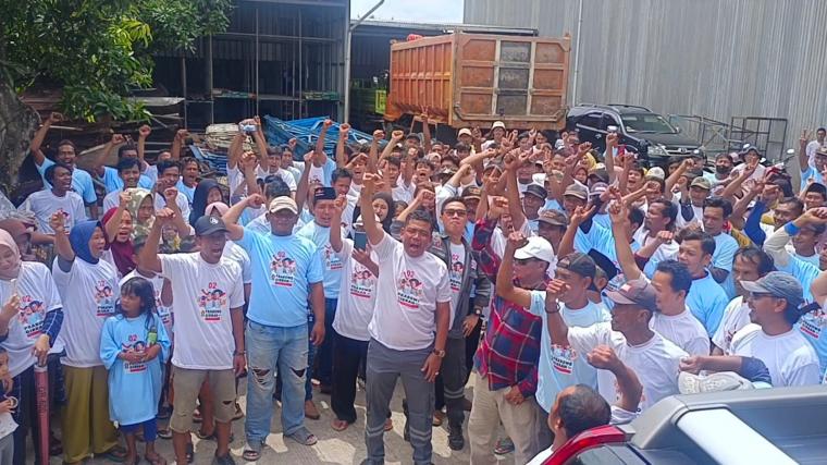 Deklarasi dukungan kepada Prabowo - Gibran di Kota Cilegon. (Foto: TitikNOL)