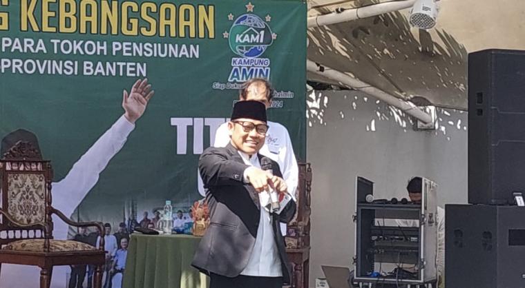 Cawapres nomor urut 1 Muhaimin Iskandar saat menyerap aspirasi dari Forum Pensiunan se-Provinsi Banten. (Foto: TitikNOL)