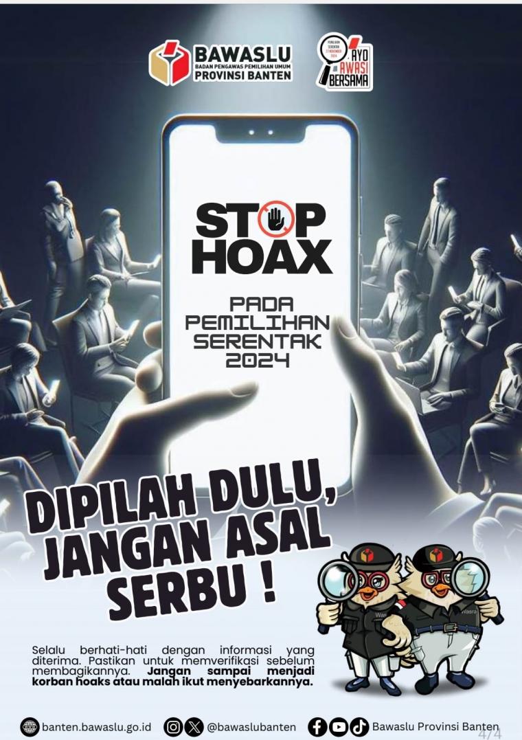 Famplet Bawaslu Banten lawan hoax