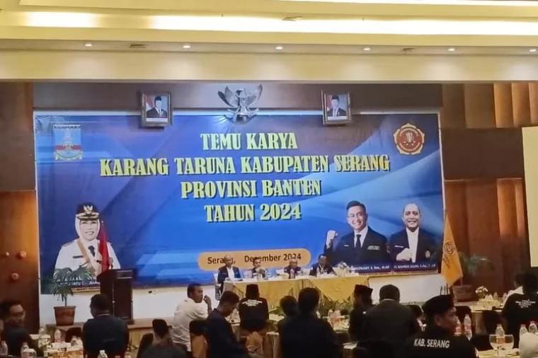 Temu Karya Karang Taruna Kabupaten Serang yang diakui Pengurus Provinsi Banten dan PNKT telah memilih Bahrul Ulum. (Foto: TitikNOL)