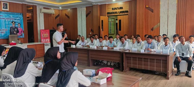 Para relawan SPPB MBG Polres Serang saat diberikan pembekalan