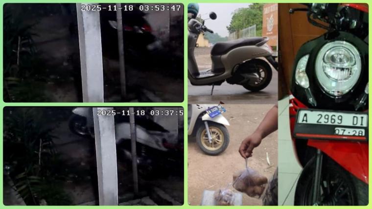 Rekaman CCTV Pelaku maling motor
